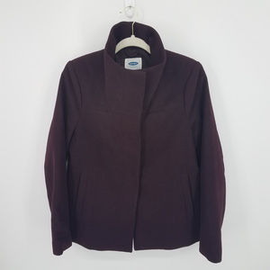 Old Navy Burgundy Funnel Neck Coat